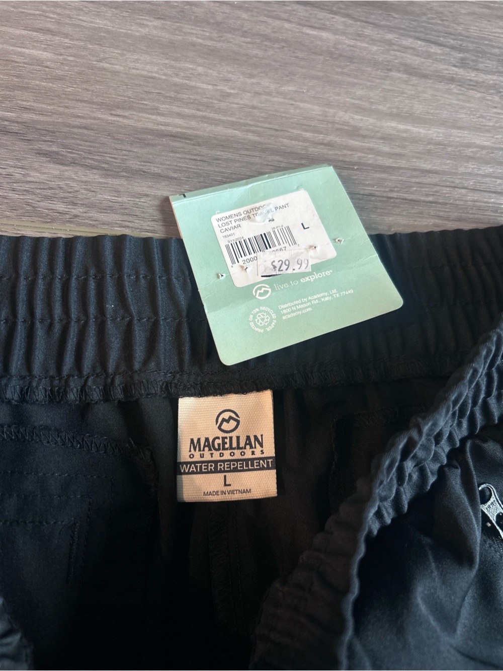 New Magellan Outdoors Black Women’s Water-Repellent Jogger Pants